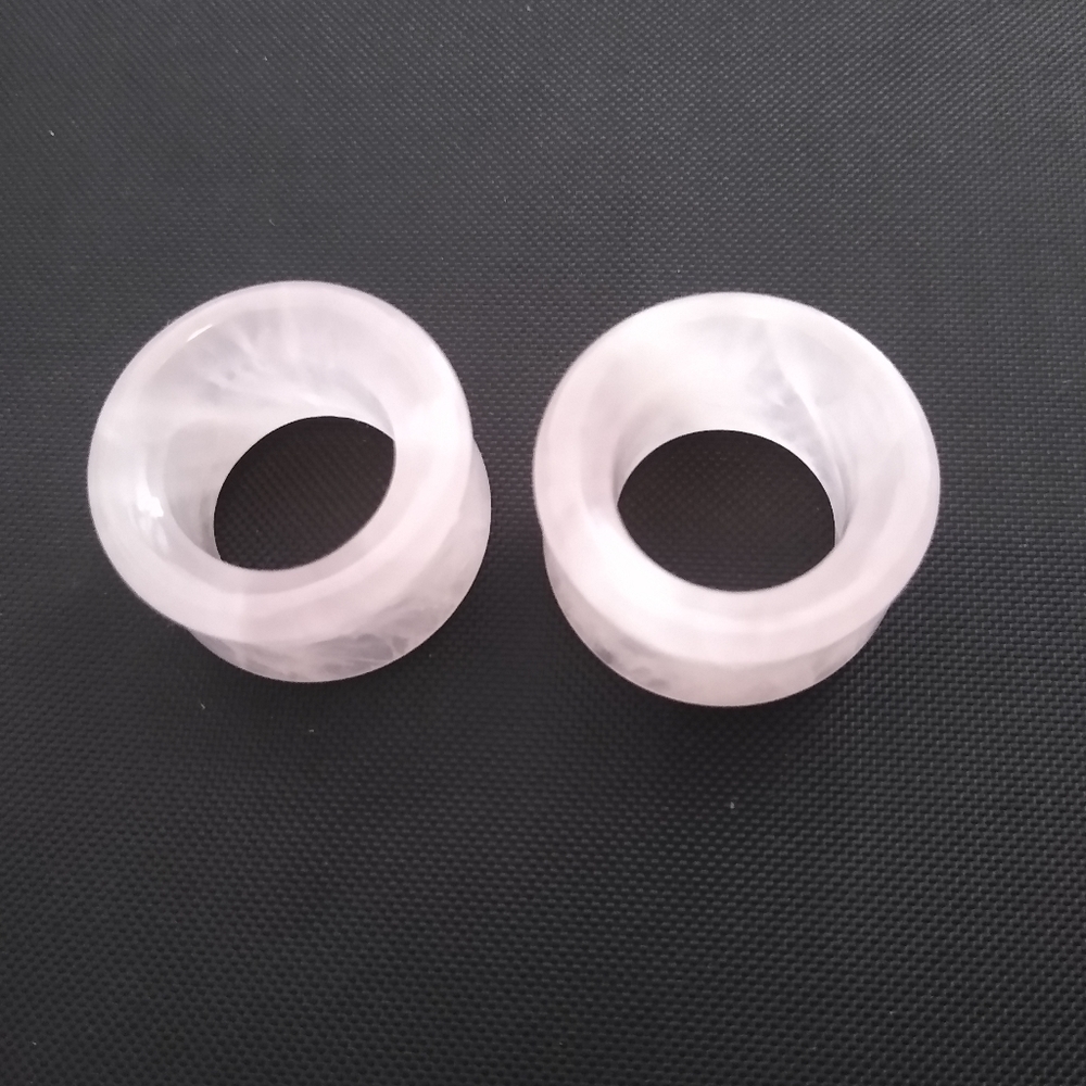 Real stone Rose Quartz chunky tunnels